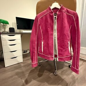 Danier Fuchsia  leather Jacket